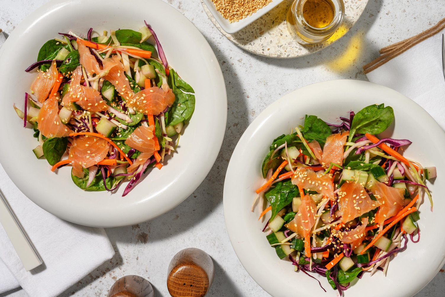 Speedy Asian Style Smoked Salmon Salad