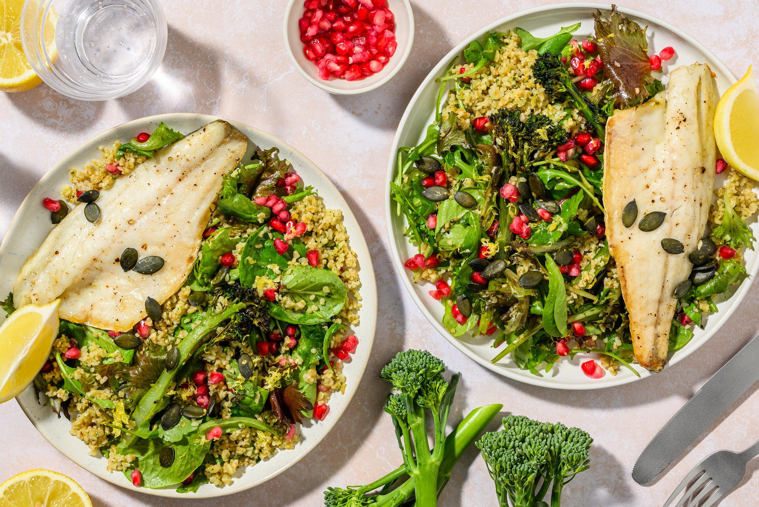 Herby Sea Bass and Zhoug Bulgur Wheat Salad