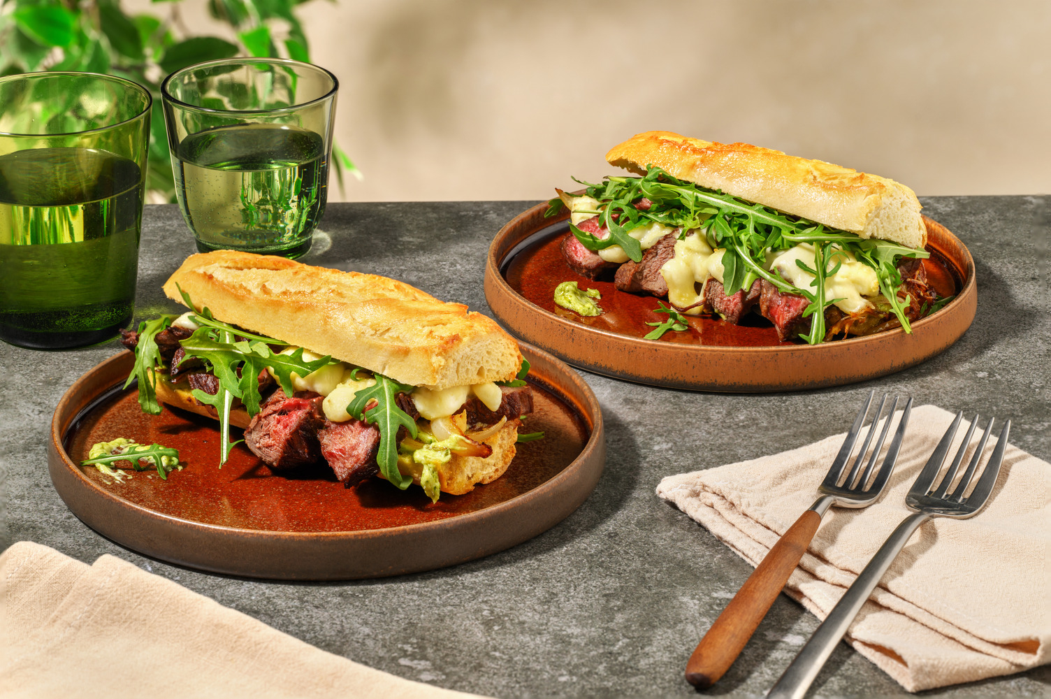 21 Day Aged Rump Steak and Mozzarella Baguette