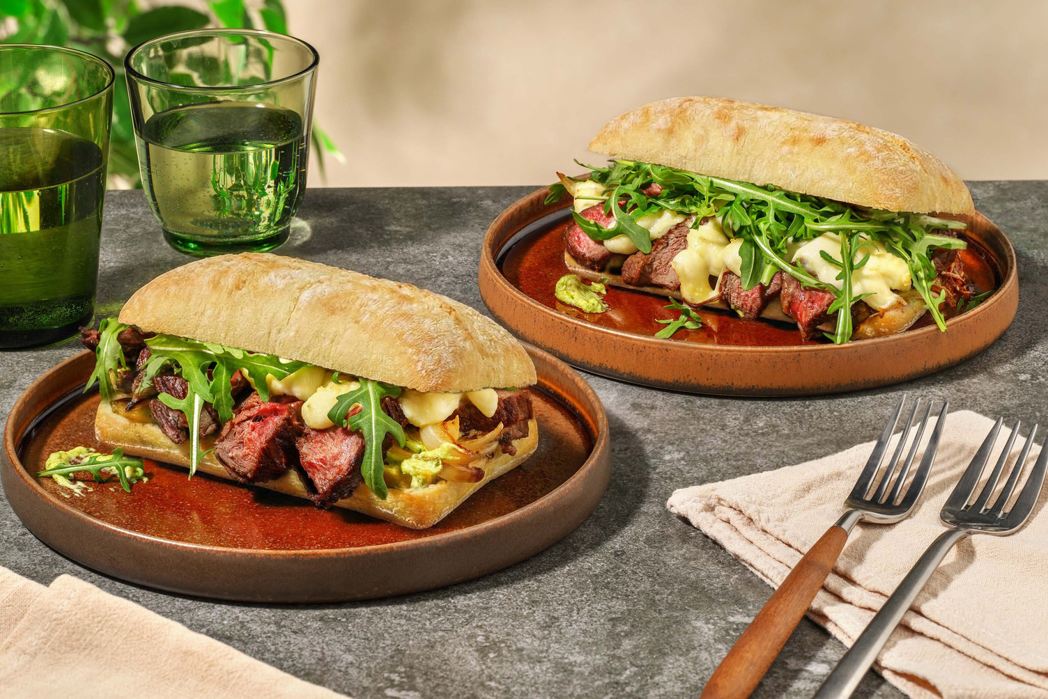 Steak, Mozzarella & Caramelised Onion Sando