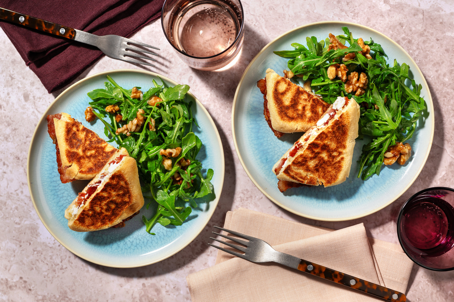 Bacon, Goat's Cheese & Fig Jam Pan-Fried Panini