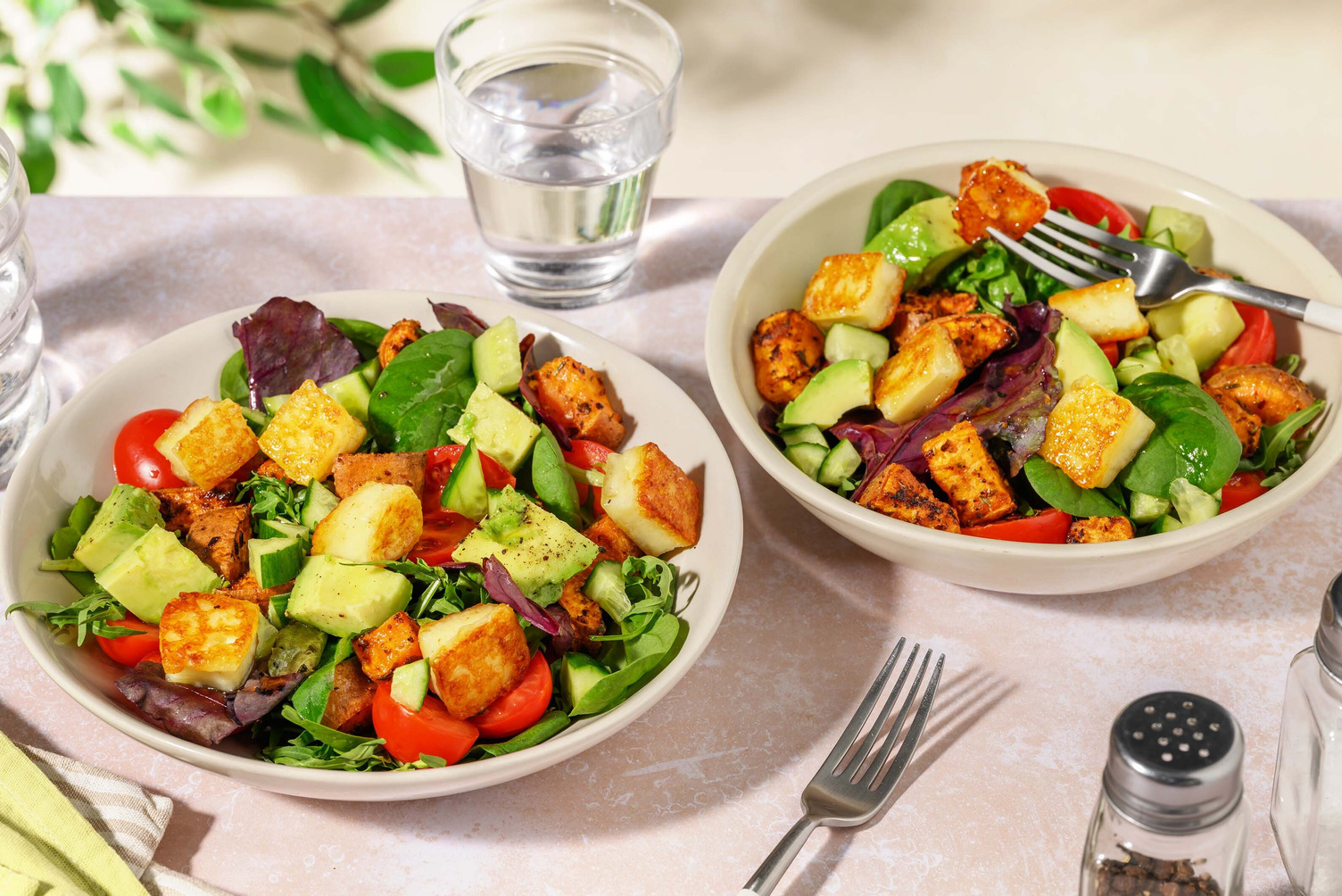 Halloumi and Cajun Spiced Sweet Potato Salad