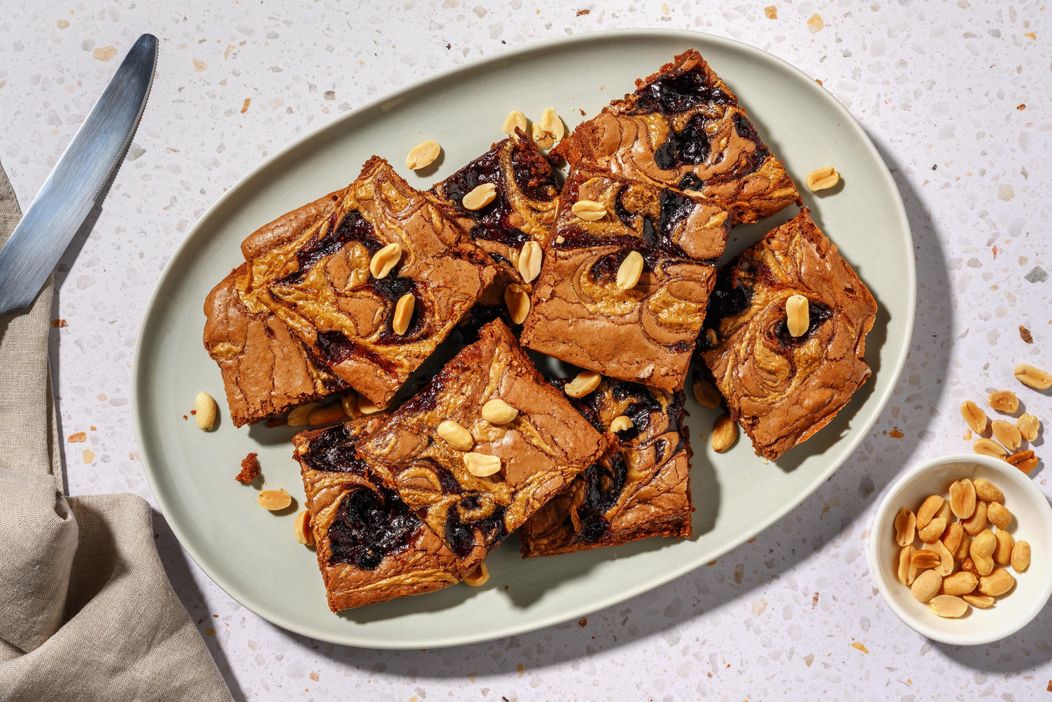 PB & J Swirl Chocolate Brownies