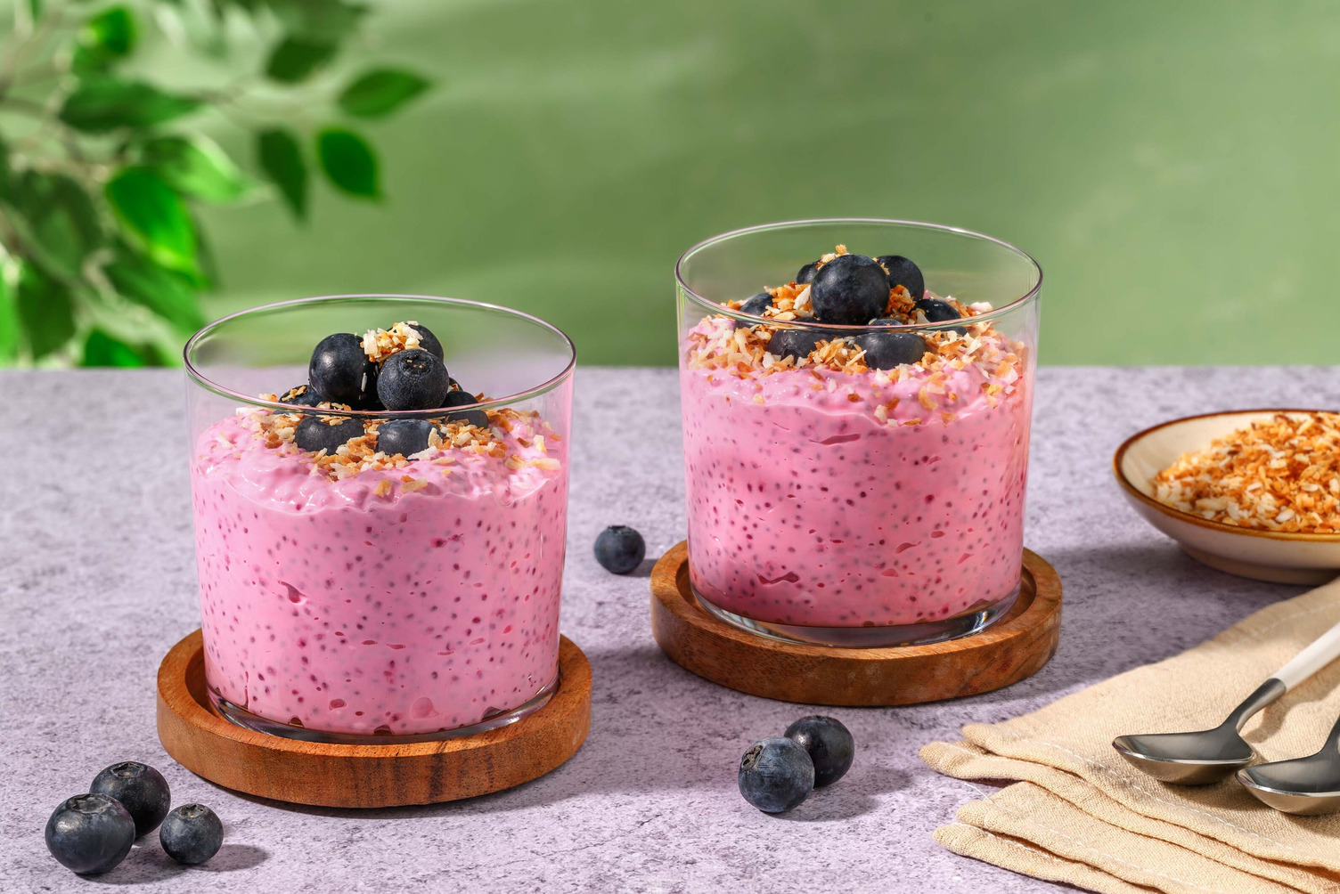 Red Berry and Coconut Chia Pudding