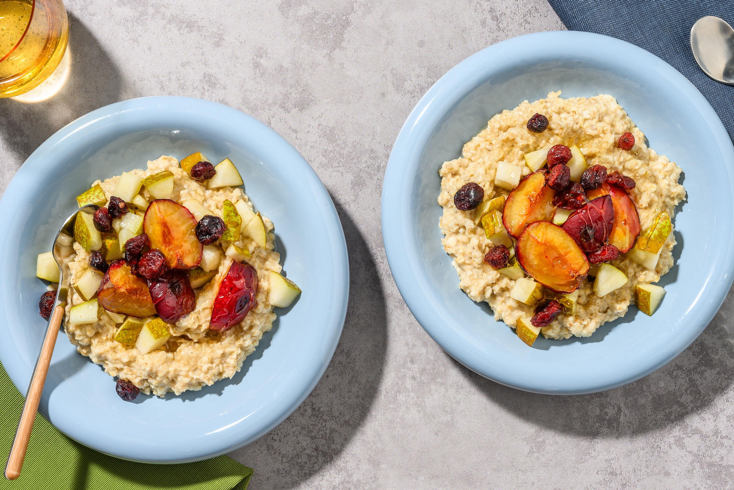 Baked Plum and Pear Oats Bowl