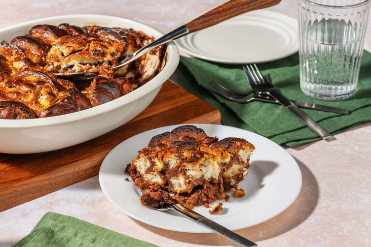 Double Choc Chip Bread and Butter Pudding