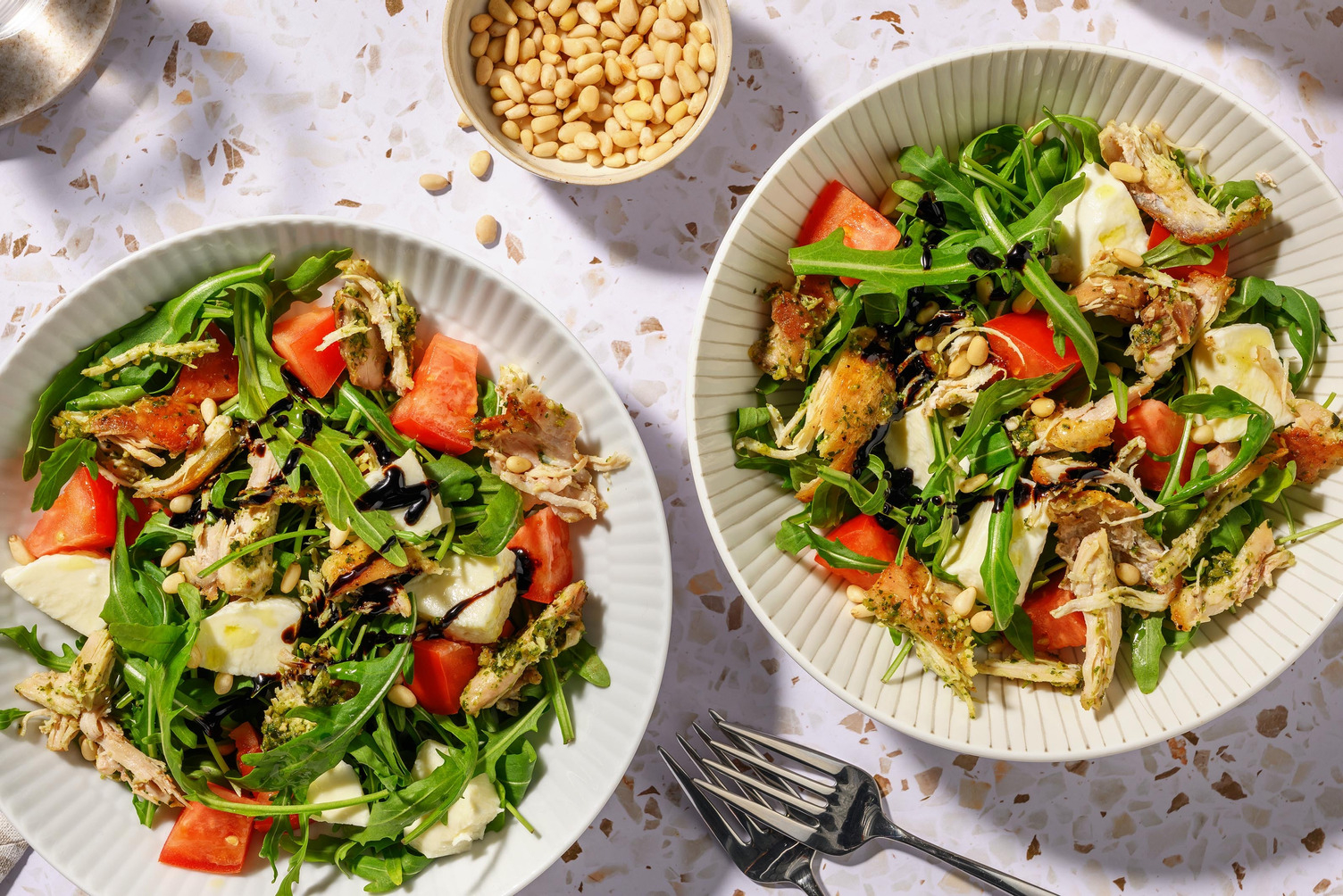 Italian Style Pesto Chicken & Mozzarella Salad
