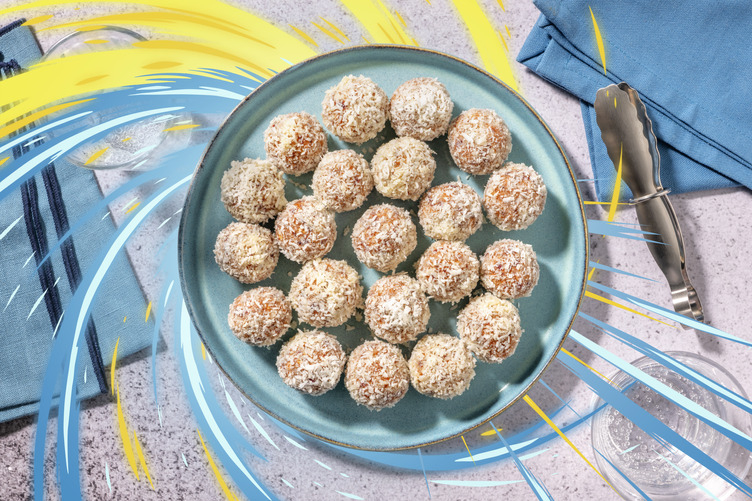 Frostede gulerods-energikugler med kokos