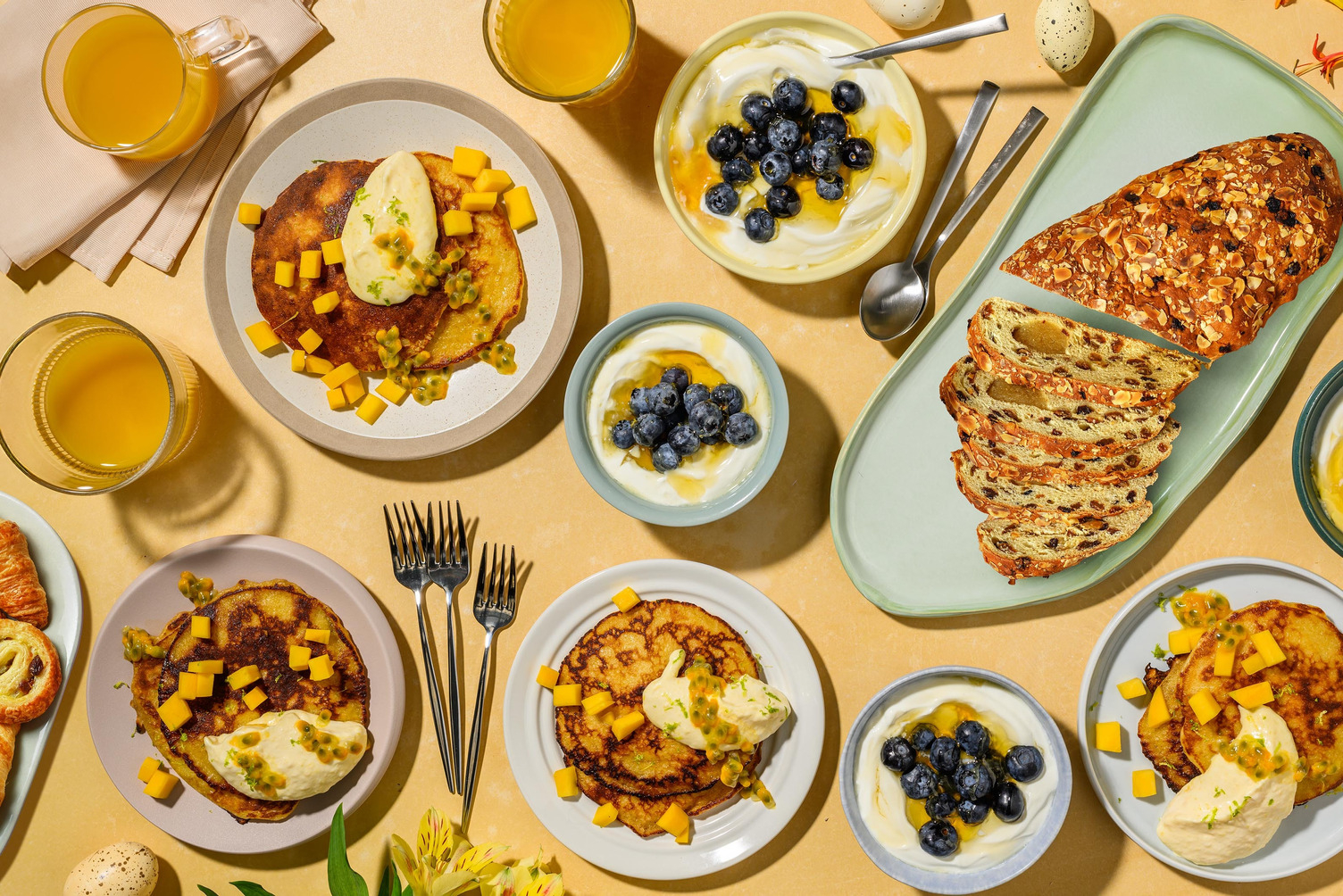 Paasbrunch met Amerikaanse stijl pancakes