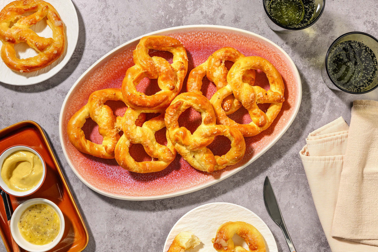 Zachte pretzels met Parmigiano Reggiano