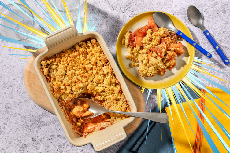 Apple, Pear & Blueberry Crumble Inspired by Mega Lucario