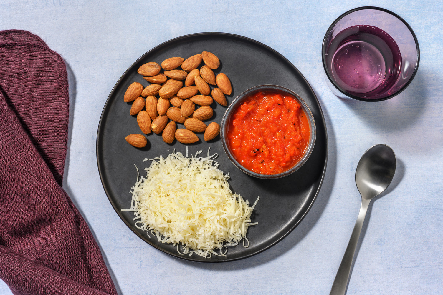 Parmesan Cheese, Capsicum Relish & Roasted Almonds