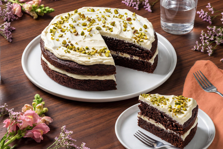 Schoko-Pistazien-Kuchen zum Verlieben