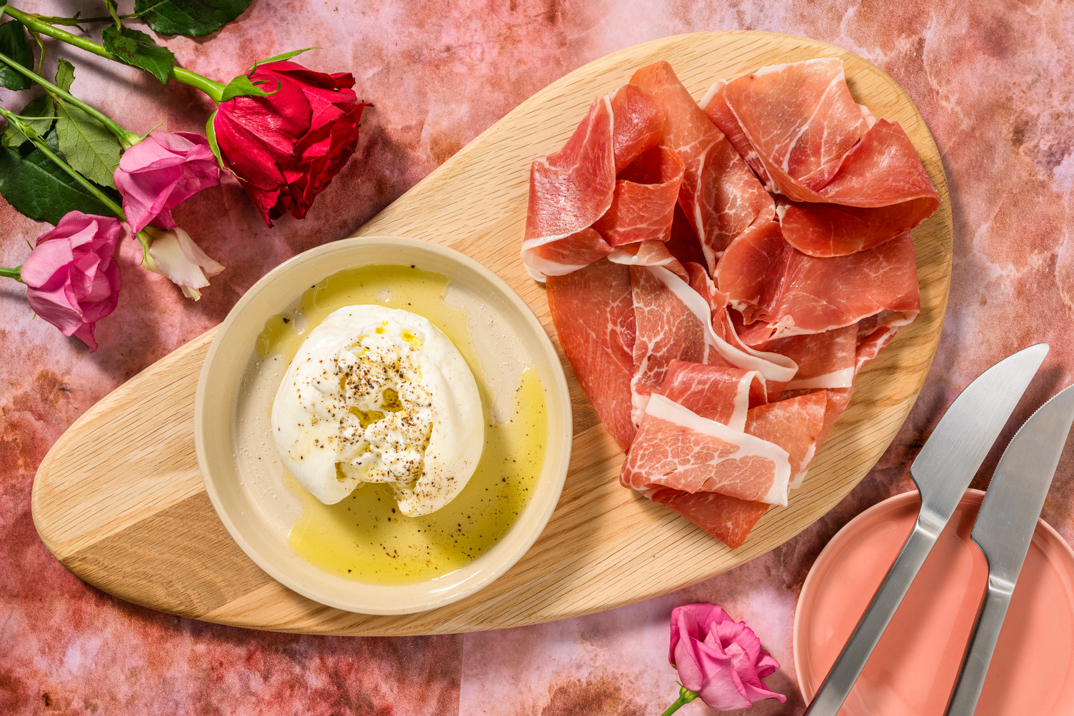 Tagliere galante di Jamón e bufala Dop