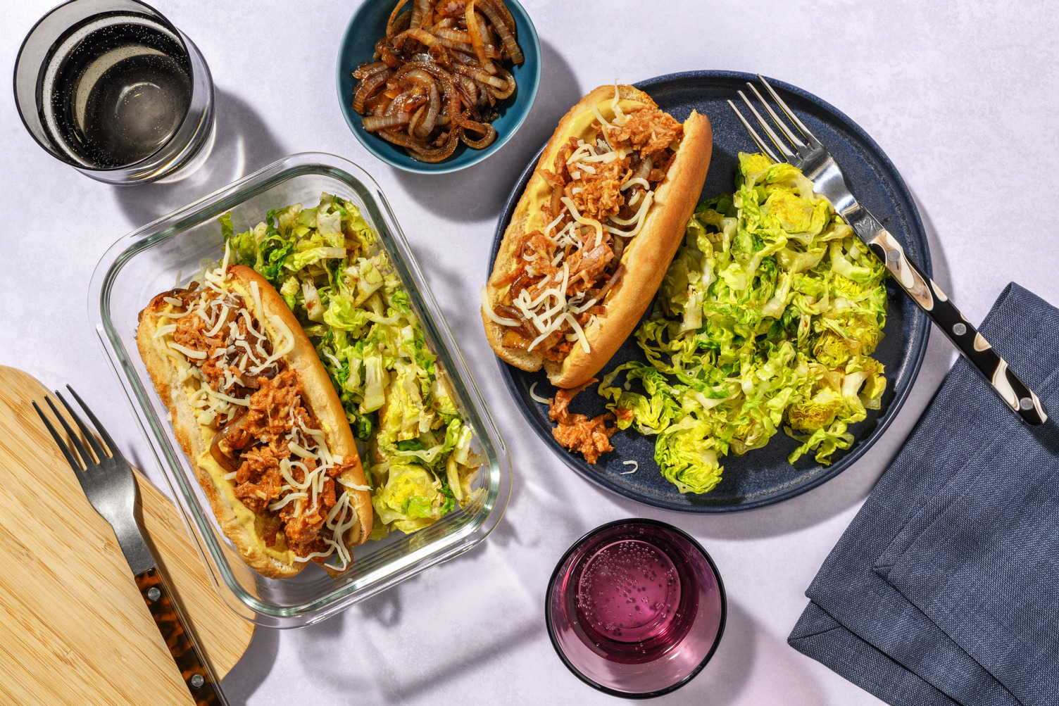 Sandwich au pulled pork, ketchup & cheddar