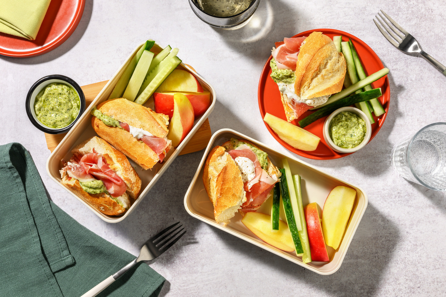 Bento Box : Sandwich burrata-jambon sec