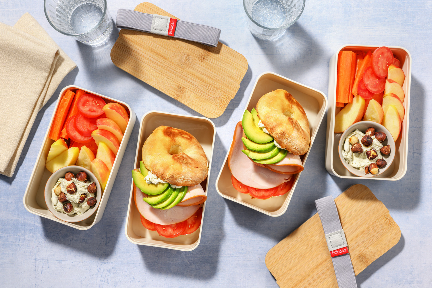 Bento Box : Bagel jambon de poulet & avocat