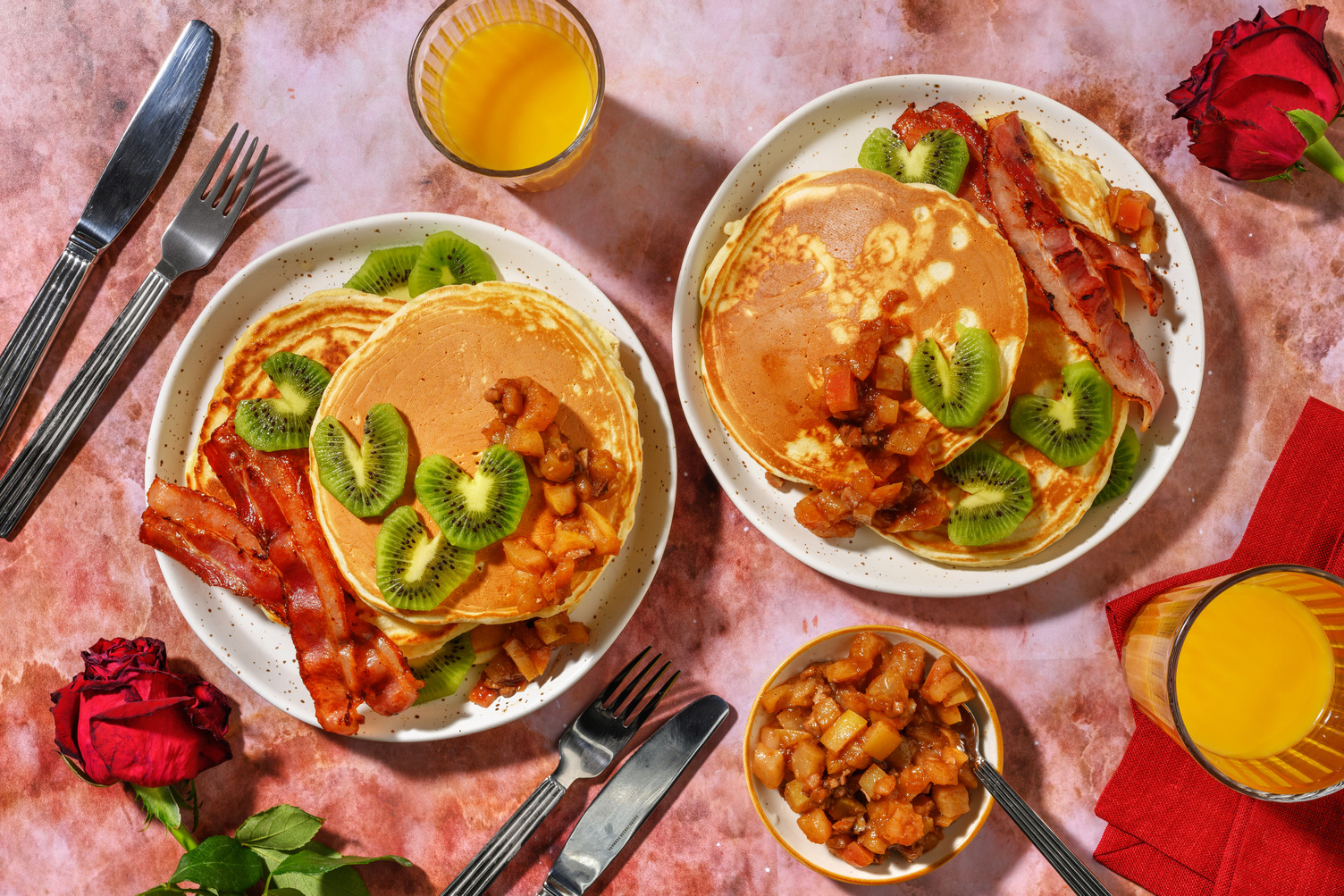 Love Brunch : Pancakes, bacon & pomme