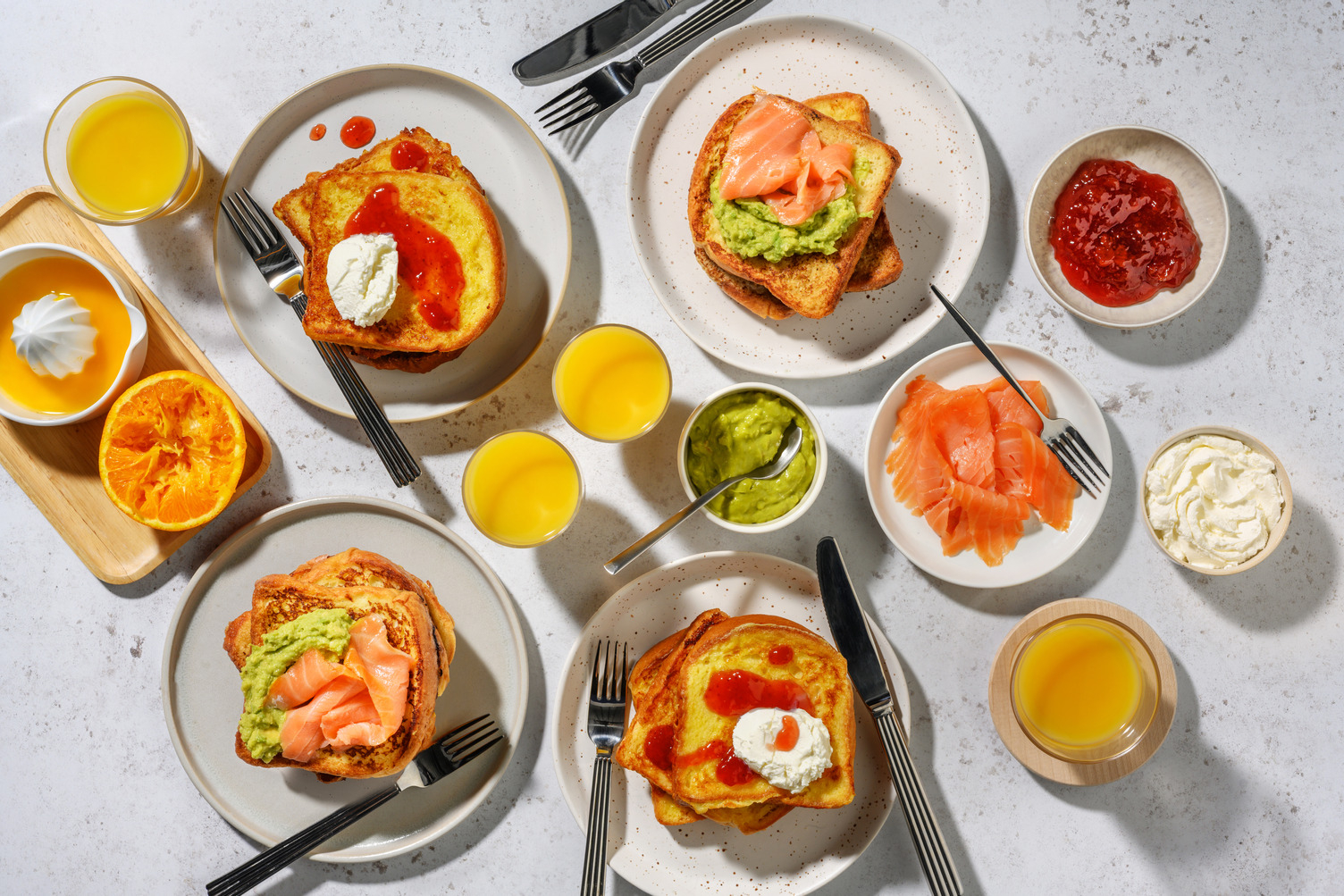 Brunch : Brioche perdue, saumon fumé & guacamole 