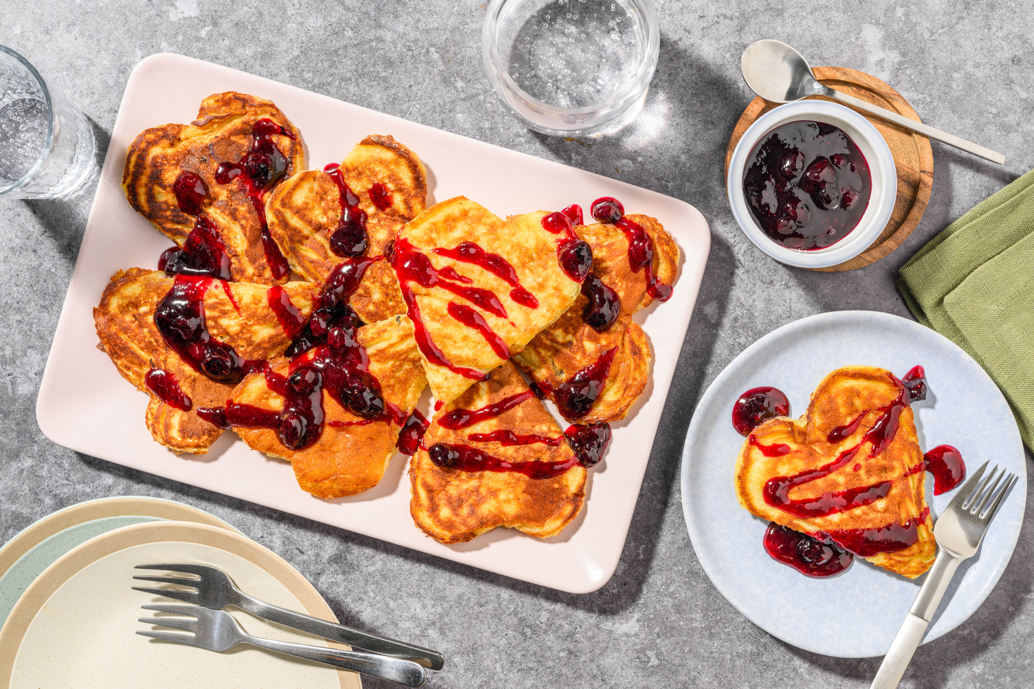 Banana Pancakes en cœur pour les papas