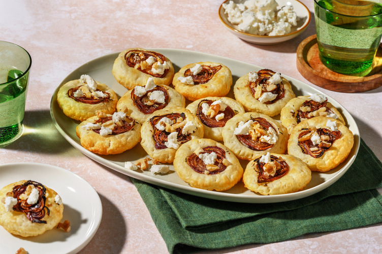 Mini tartes tatin chèvre-miel & oignons confits