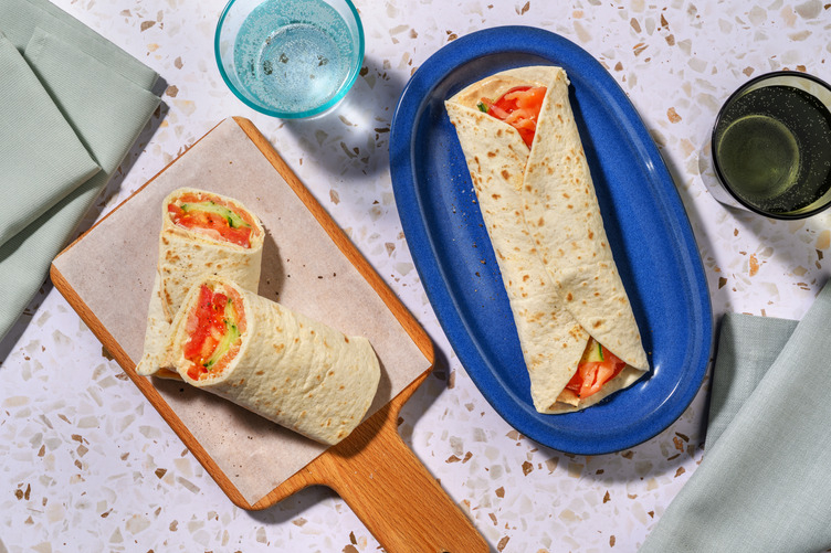 Spicy Cream Cheese Smoked Salmon Wrap