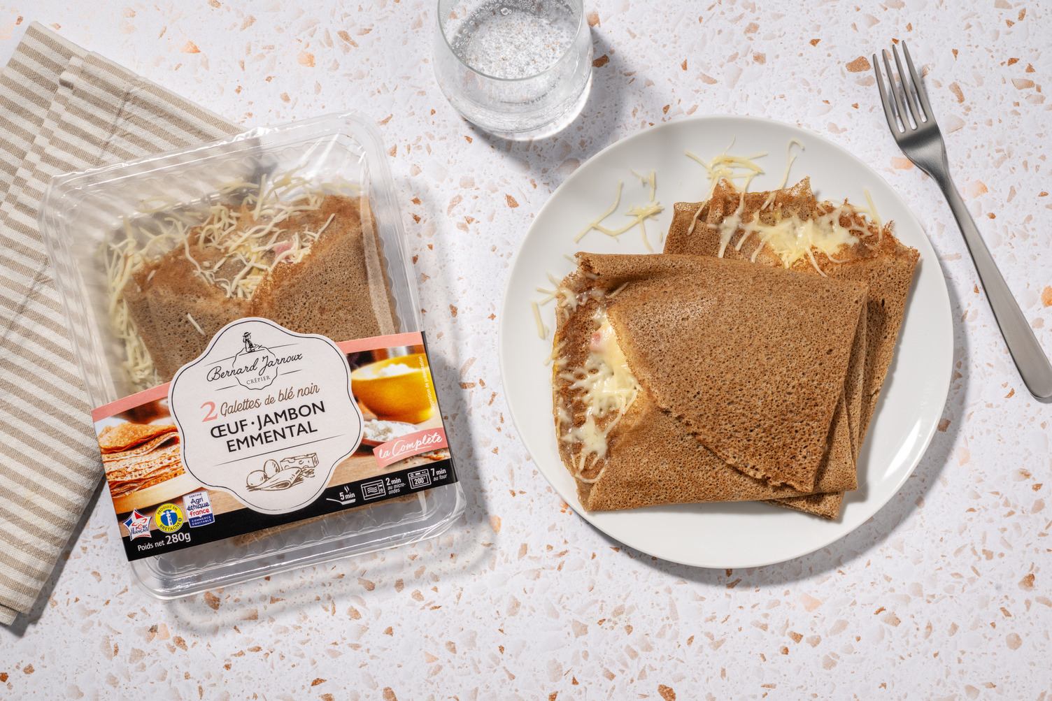 Galettes complètes : œufs, jambon & emmental