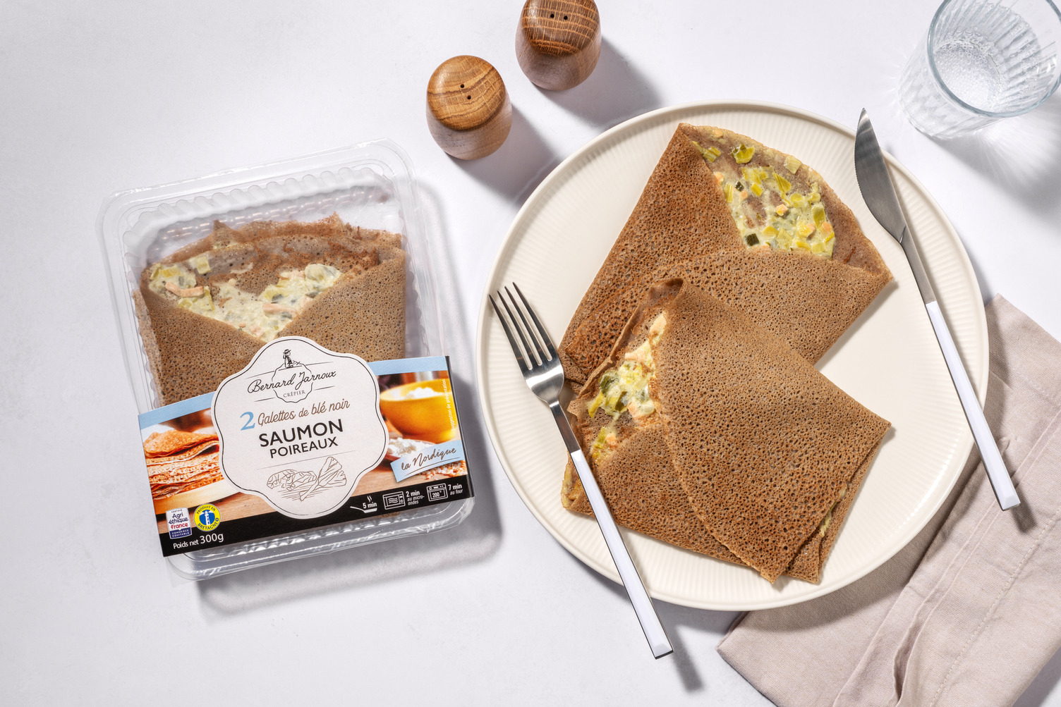 Galettes nordiques : saumon & poireaux