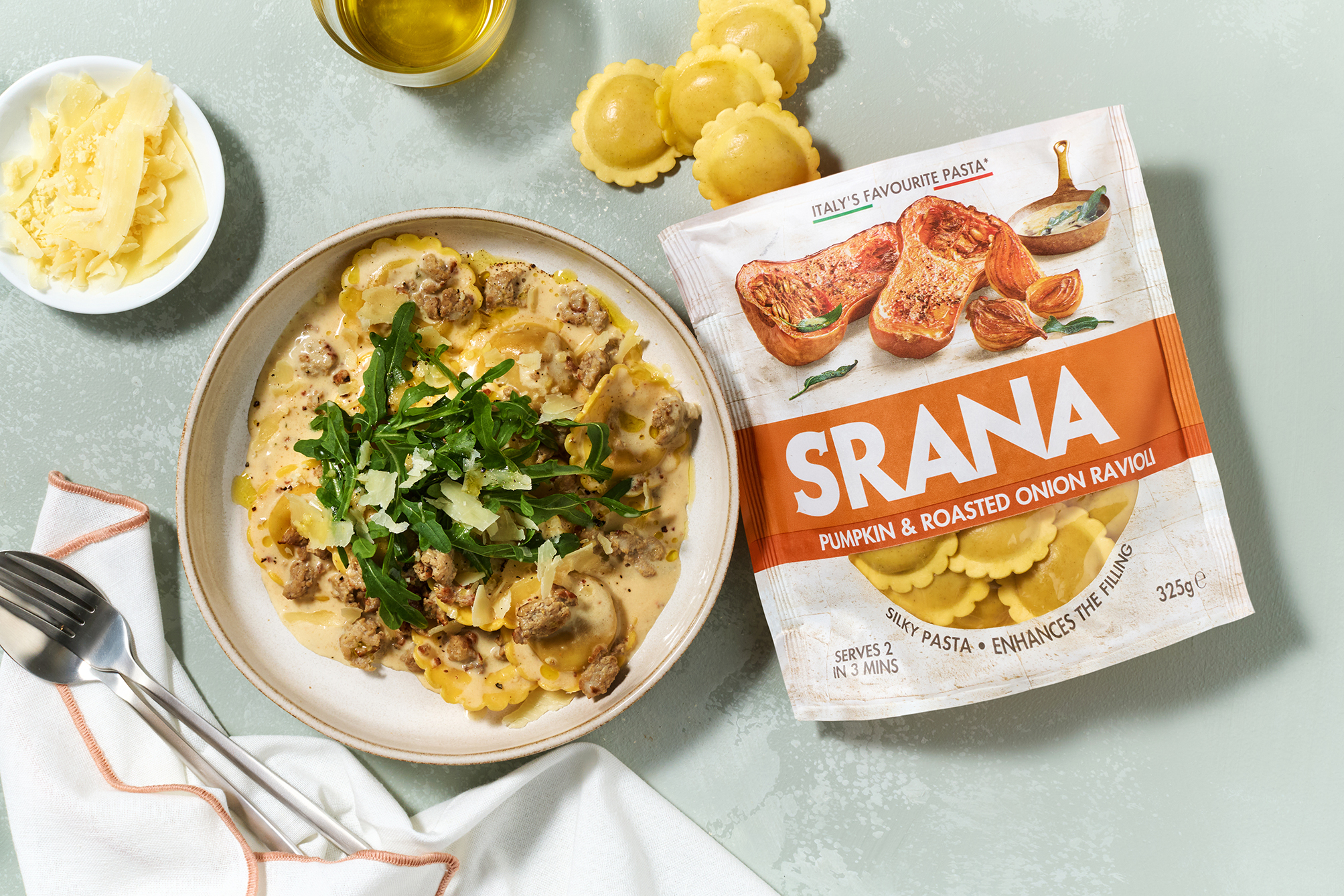 Creamy Double Pork & Pumpkin Ravioli