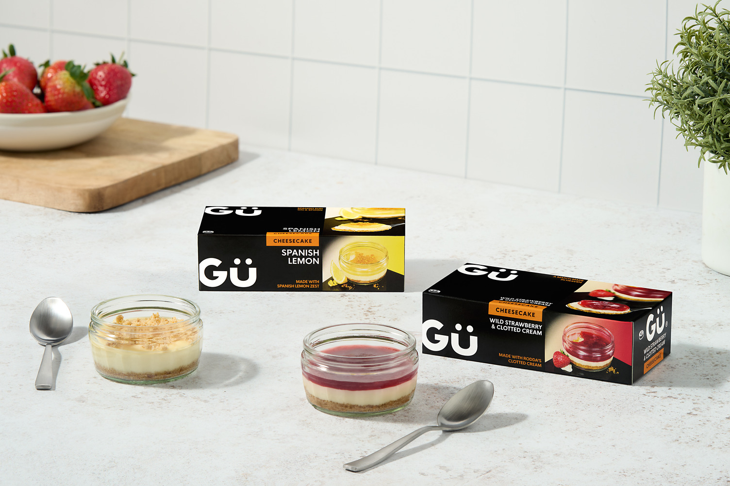 Gü Strawberry & Clotted Cream and Spanish Lemon Cheesecakes Bundle