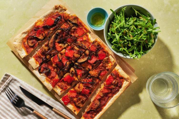 Flammkuchen mit Aubergine 