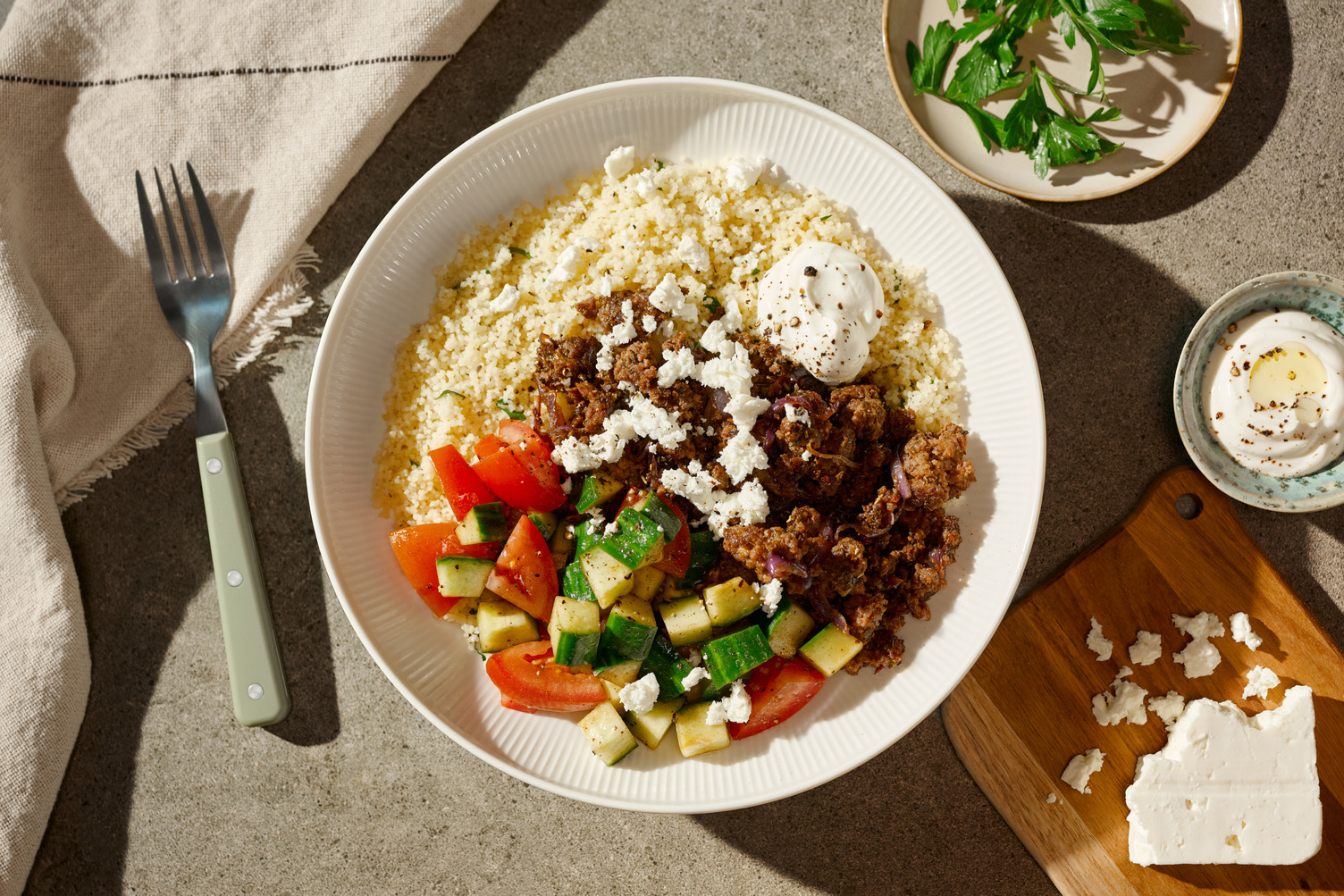 Schnelle Souflaki Beef Bowl