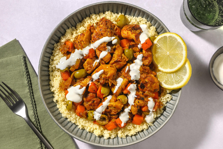 Couscous di pollo M'qalli speziato alla marocchina