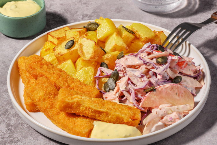 Doppelt vegane Knusperstäbchen nach Fisch-Art 