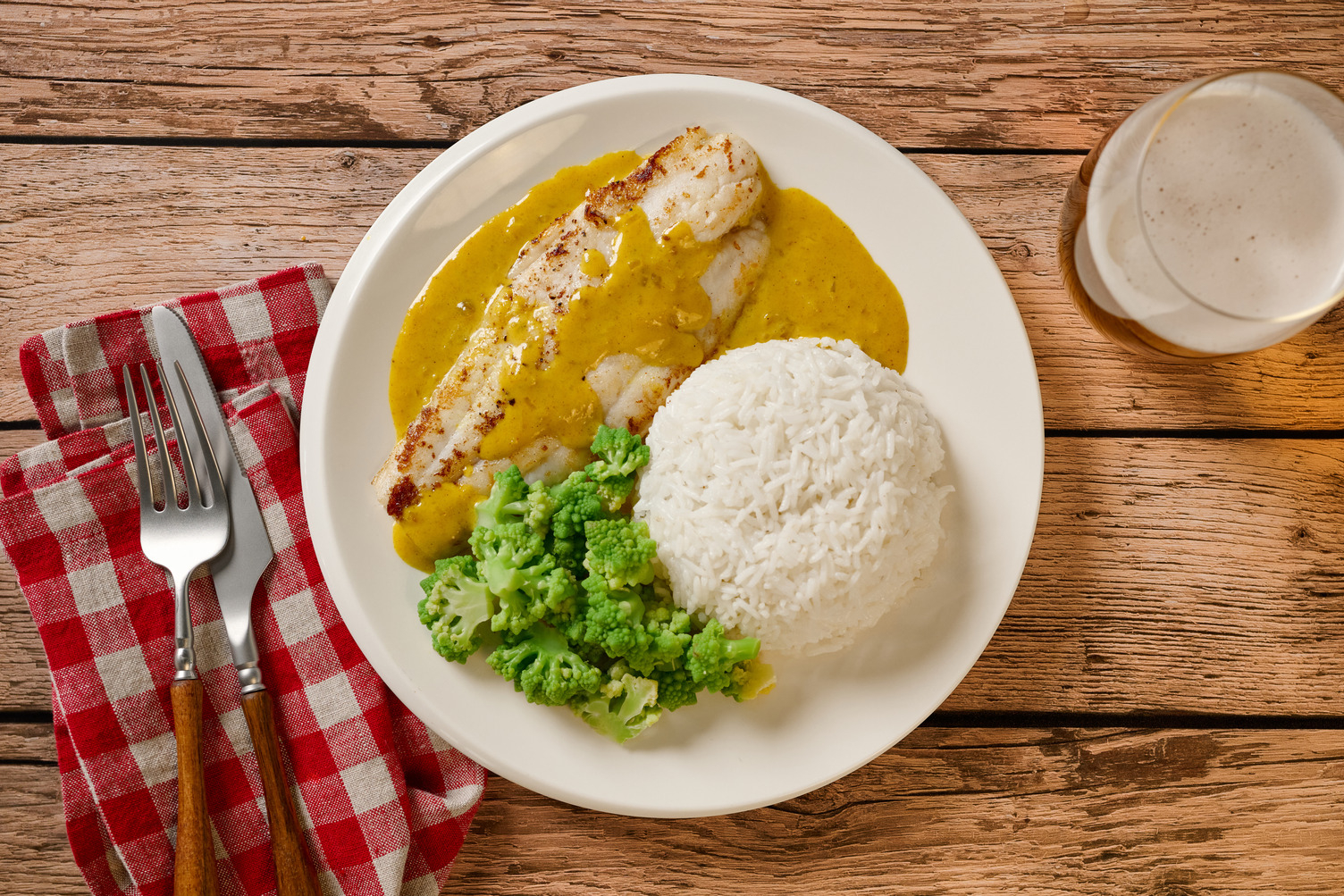 Fischfilet in cremiger Mango-Sauce