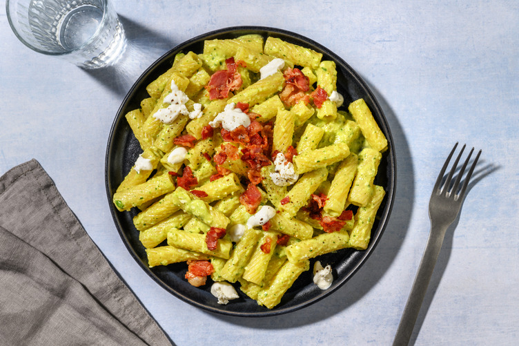 Tortiglioni alla stracciatella di burrata e pancetta