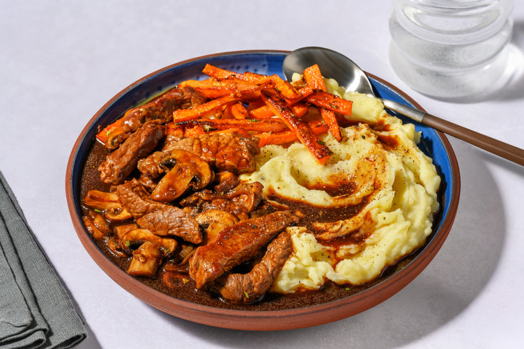 Hüftsteak vom Weiderind in Champignon-Soße