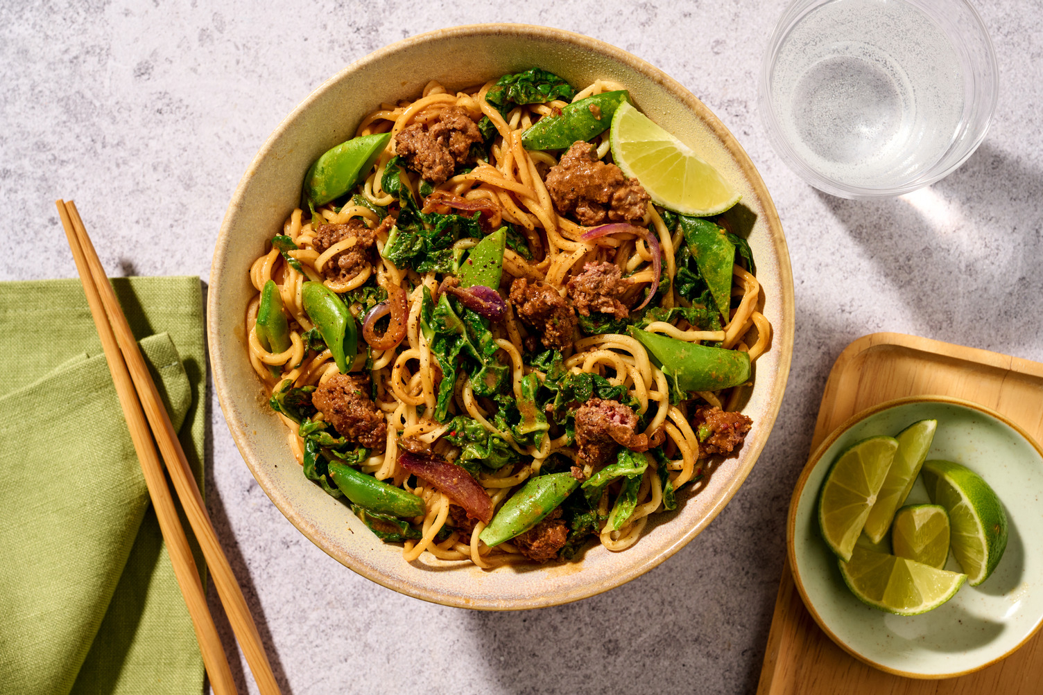 Sweet Chilli, Lime and Peanut Double Beef Noodles