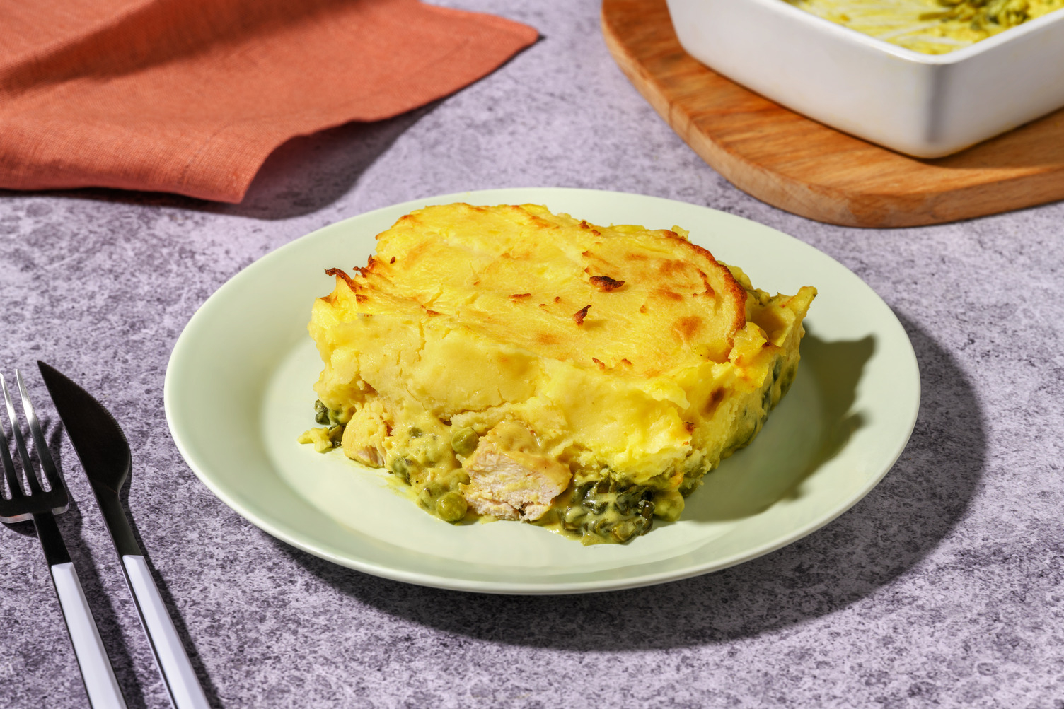 Royally Messy Coronation Double Chicken Pie