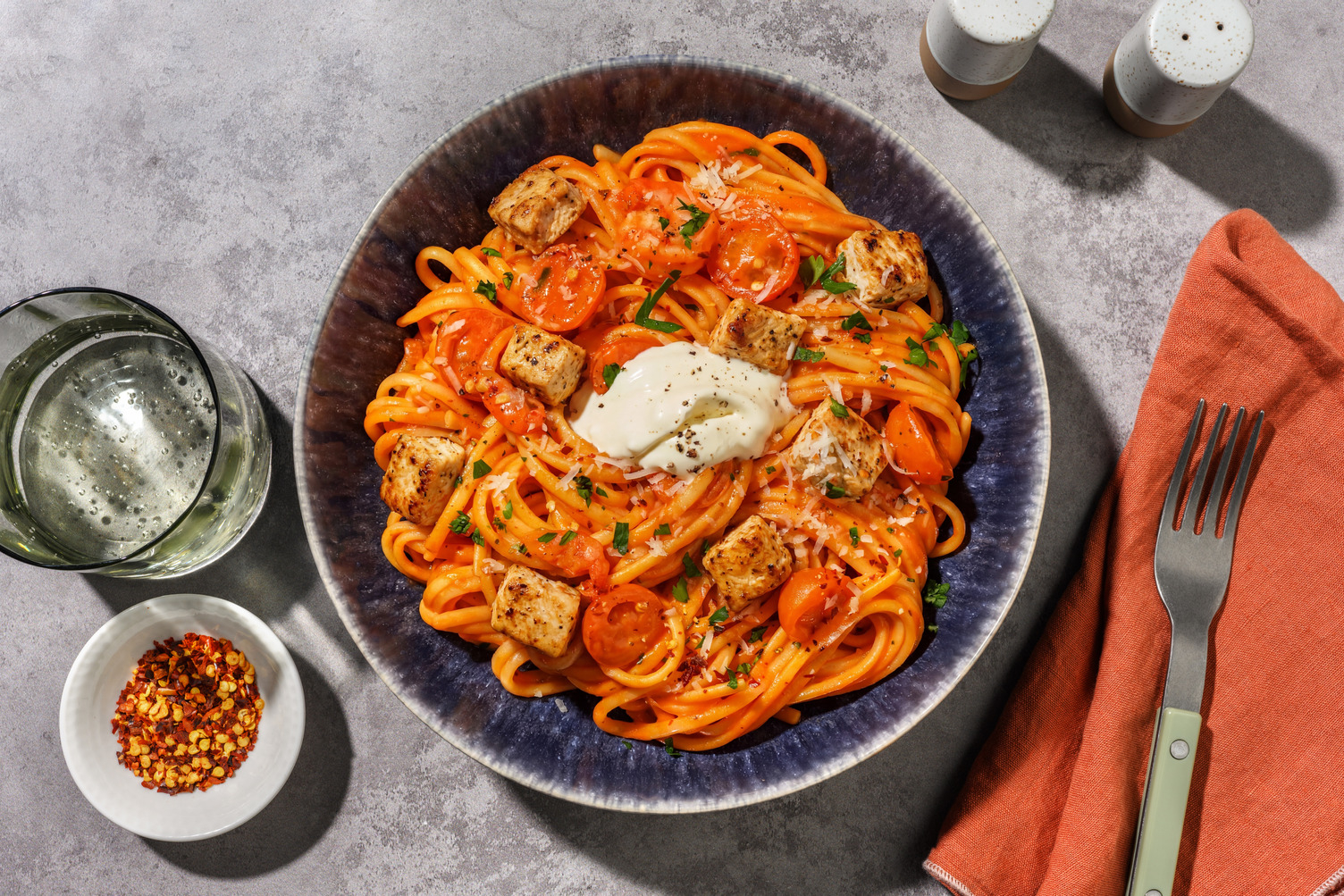 Chilli Flake Chicken Linguine