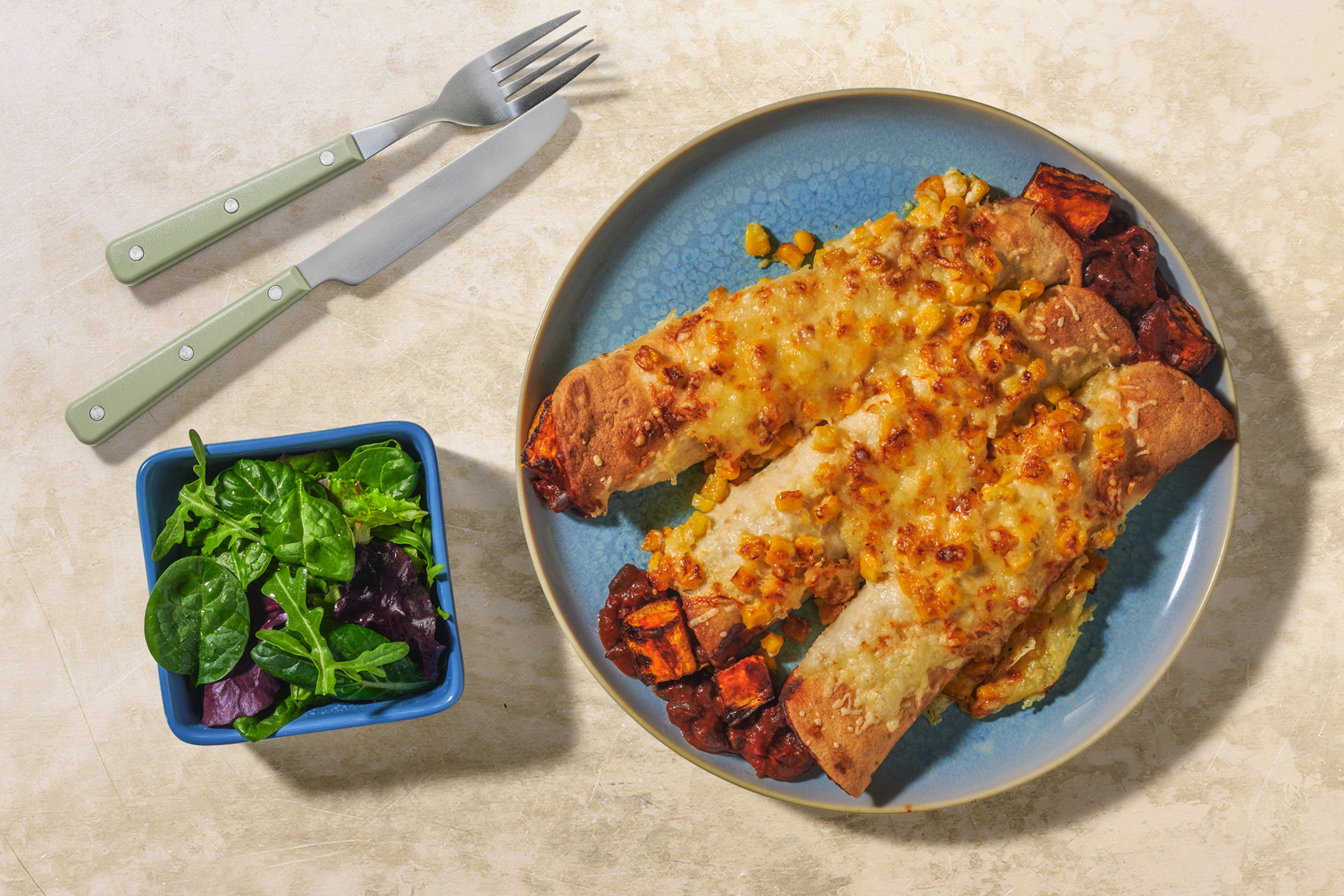 Peri Peri Sweet Potato and Black Bean Enchiladas