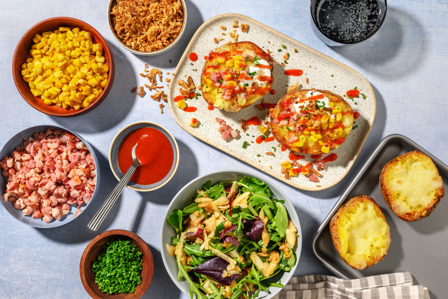 Build Your Own: Chicken & Cheesy Baked Potato Bar