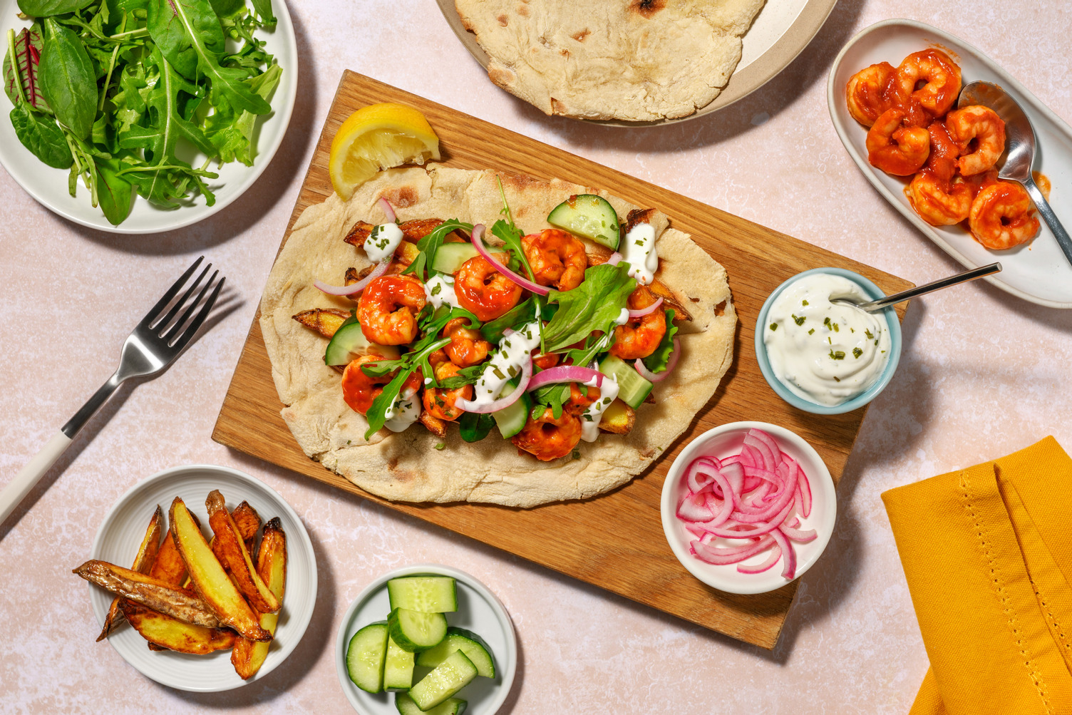 Build Your Own: Oregano Prawn Gyros