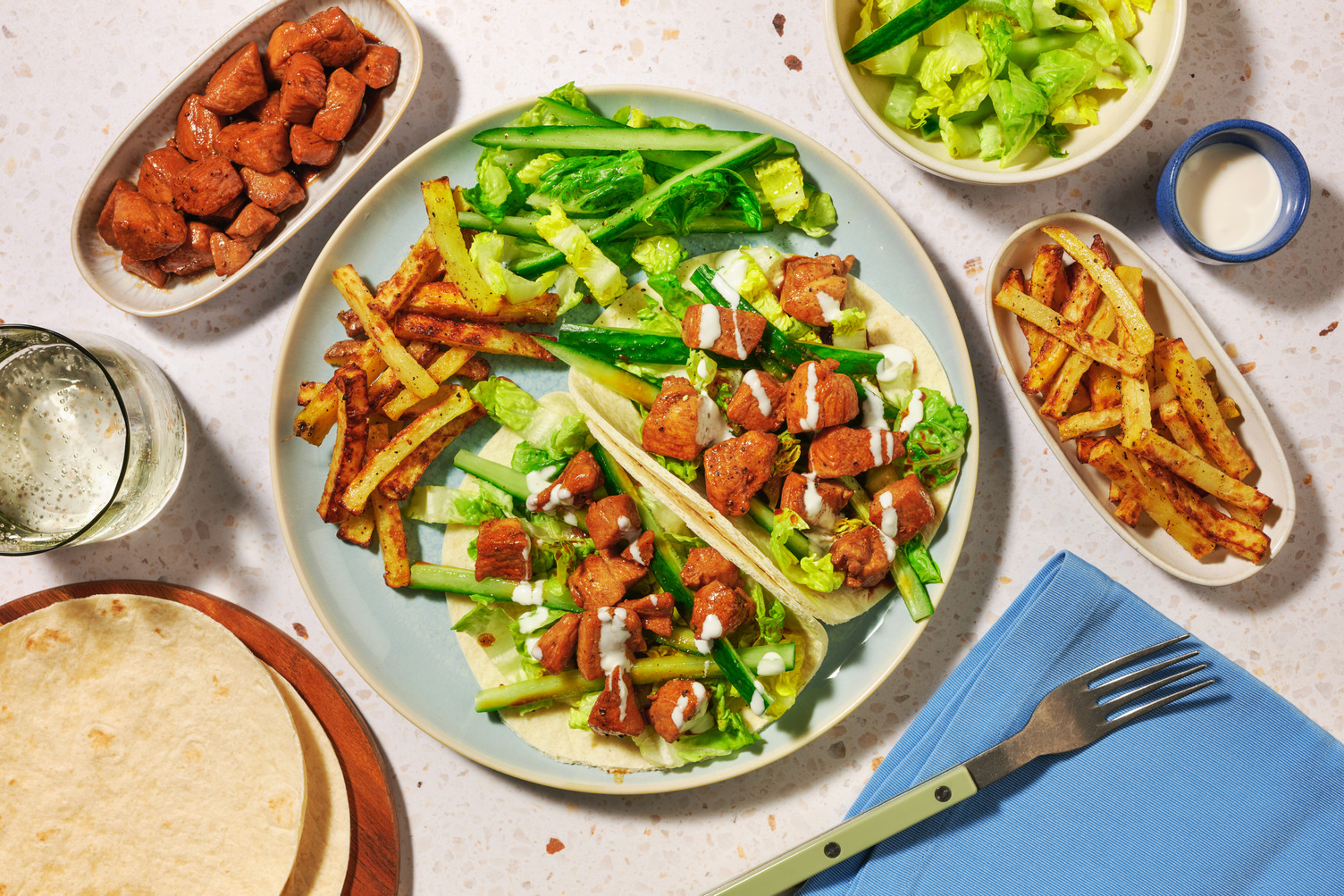 Teriyaki Prawn Tacos and Chips