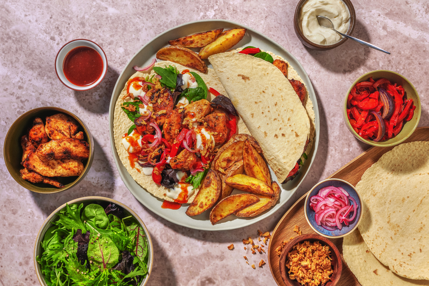 Build Your Own: Sticky Double Chicken Fajitas and Wedges