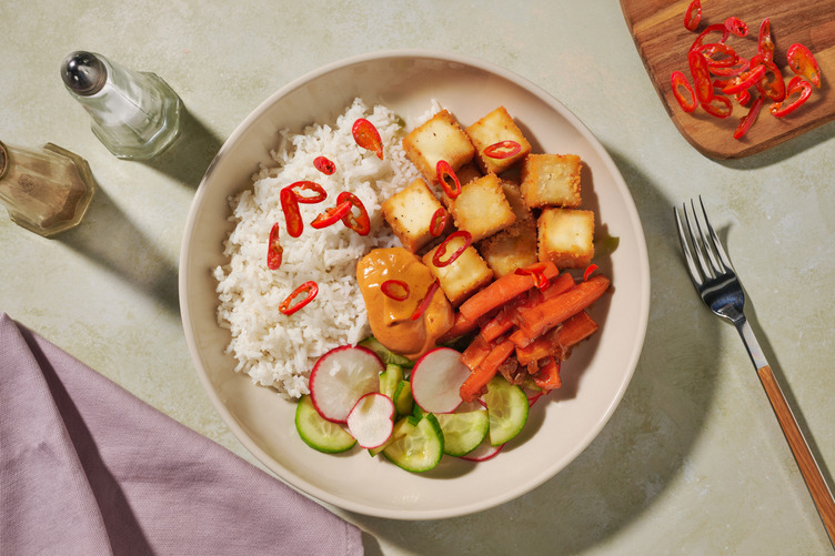 Sticky Szechuan Tofu Bowl