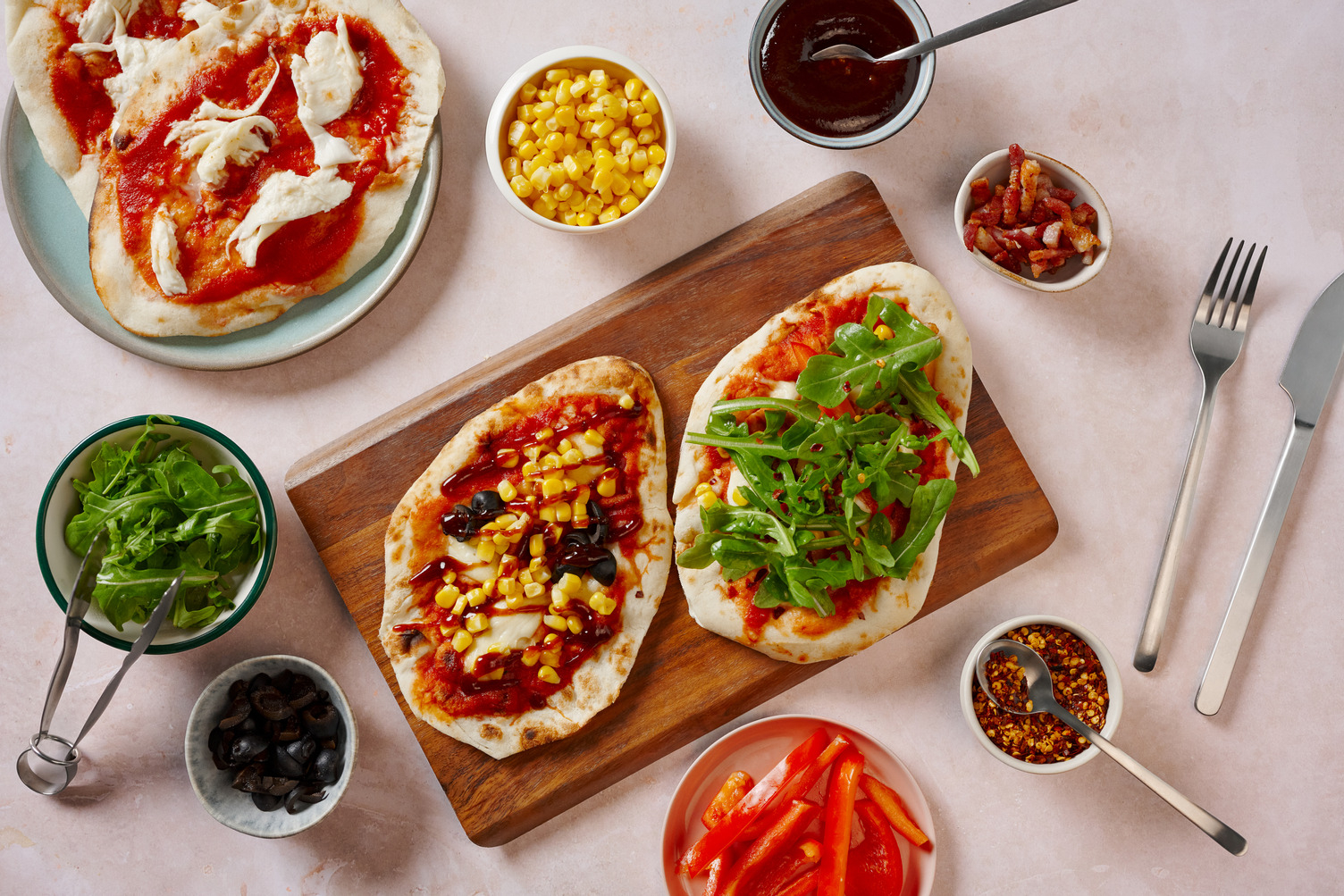 Build Your Own: Cheesy Chicken Loaded Flatbreads