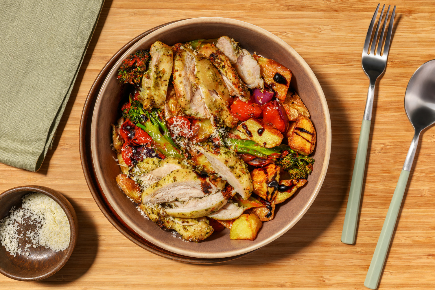 Fuss-Free Cheesy Pesto Chicken Traybake