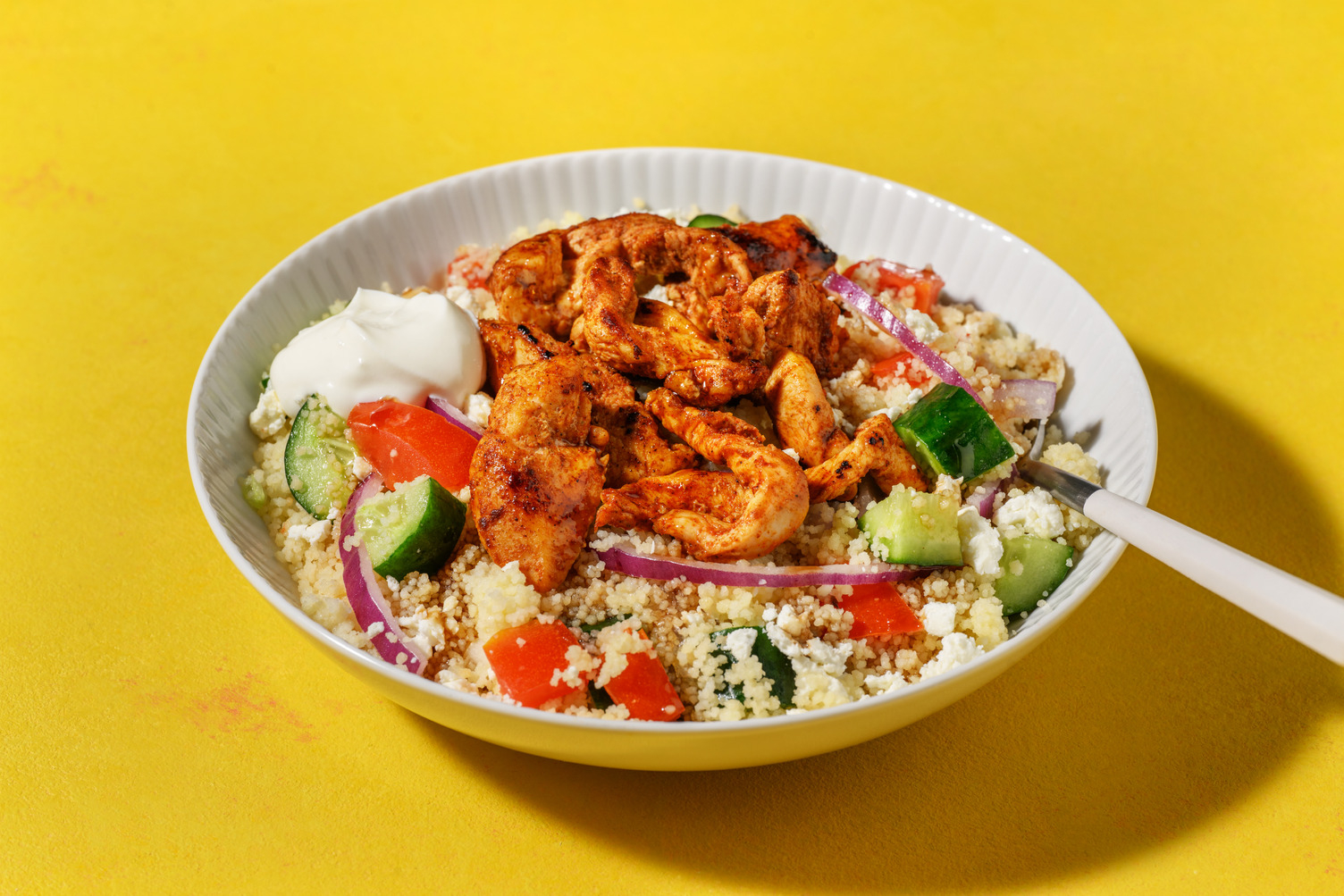 Rask gresk couscous- og kyllingsalat