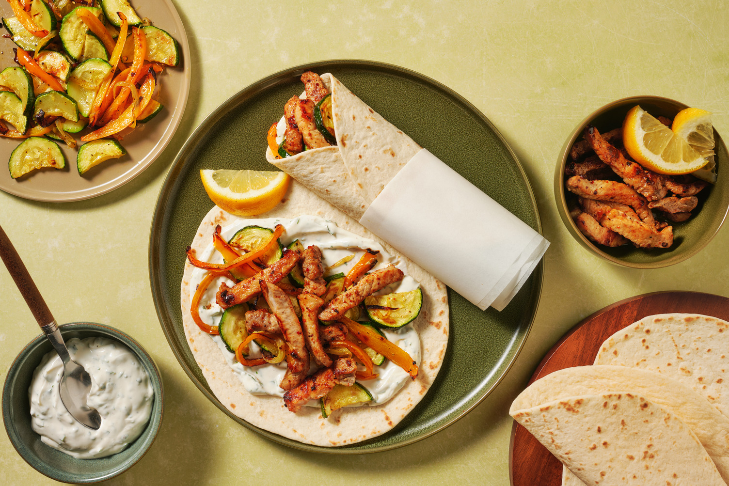 Grekiska wraps med fläskkött
